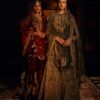 Wine Bridal Sharara Set