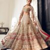 Ivory and Red Lehenga