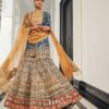 Blue and Mustard Gharara Set