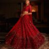 Red and Wine Lehenga Set