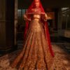 Olive Lehenga with veil dupatta