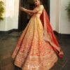 Ombré honey and Saffron Lehenga Set