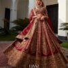 Deep Red and Antique Gold Lehenga Set